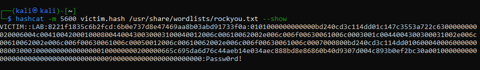 Cracked password.