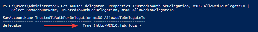 TrustedToAuthForDelegation set as True